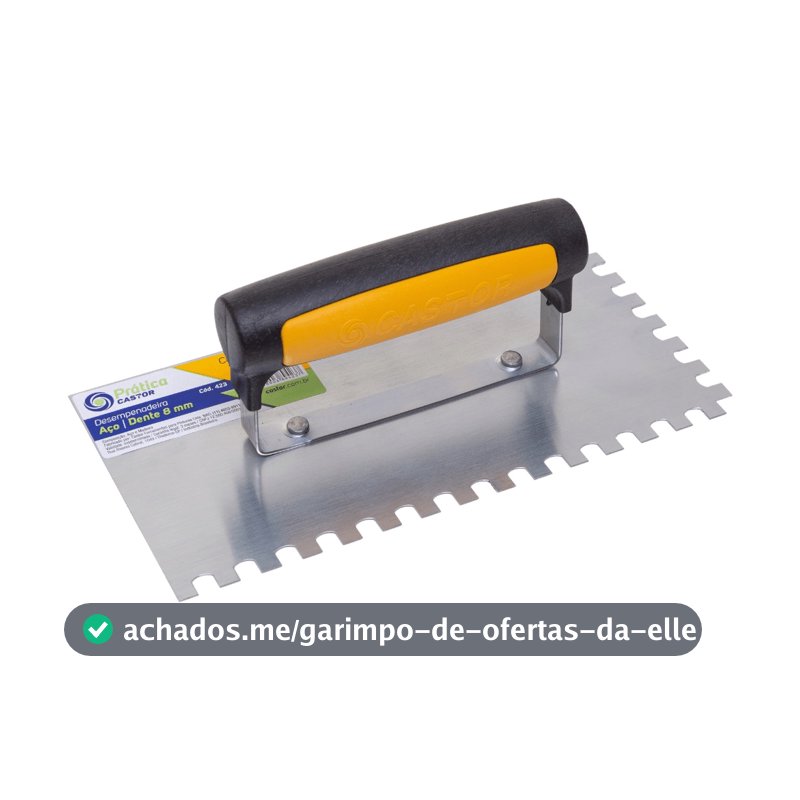 Desempenadeira aço 10x24cm Dentada 8mm Cabo fechado - Castor