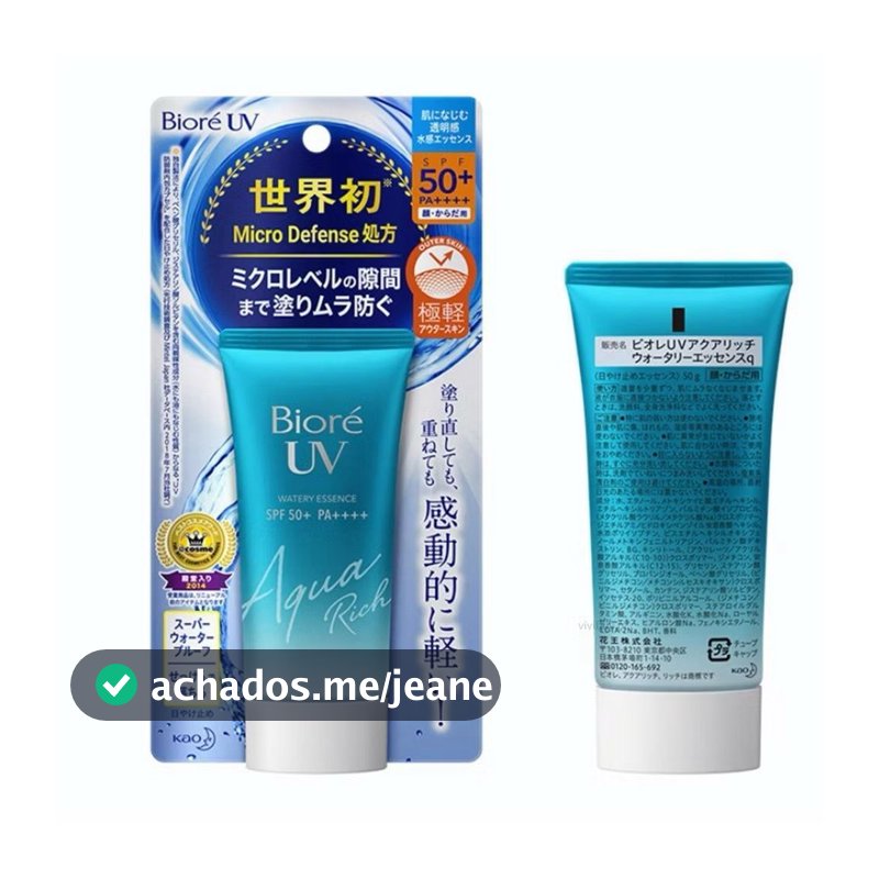 Biore Protetor Solar Uv Aqua Rico Gel Spf50 Hidratante Unissex Para Clareamento (50g/ml)