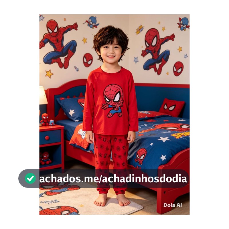 Pijama Infantil Manga Longa Personagem Inverno Quentinho Confortável