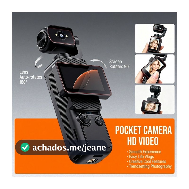 Câmera De Ação De Bolso 4K WiFi Vlog Recorder Com Tela Giratória Filmadora Para Esportes Ao Ar Livre