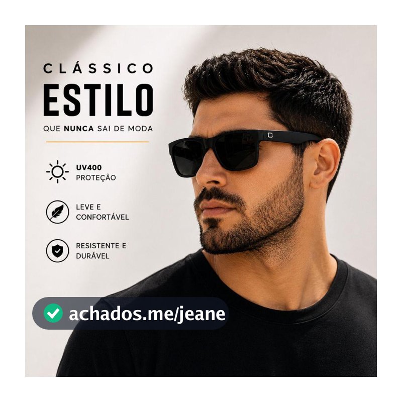 Óculos de Sol Estilo Justin Quadradinho Acetato UNISSEX Diversas Cores