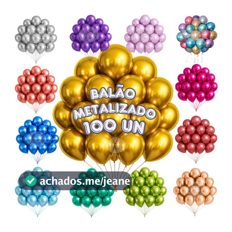 100 Balão Bexiga Metalizada Nº 5 Decoração De Festa Metalizada Aniversário Casamento Evento Painel