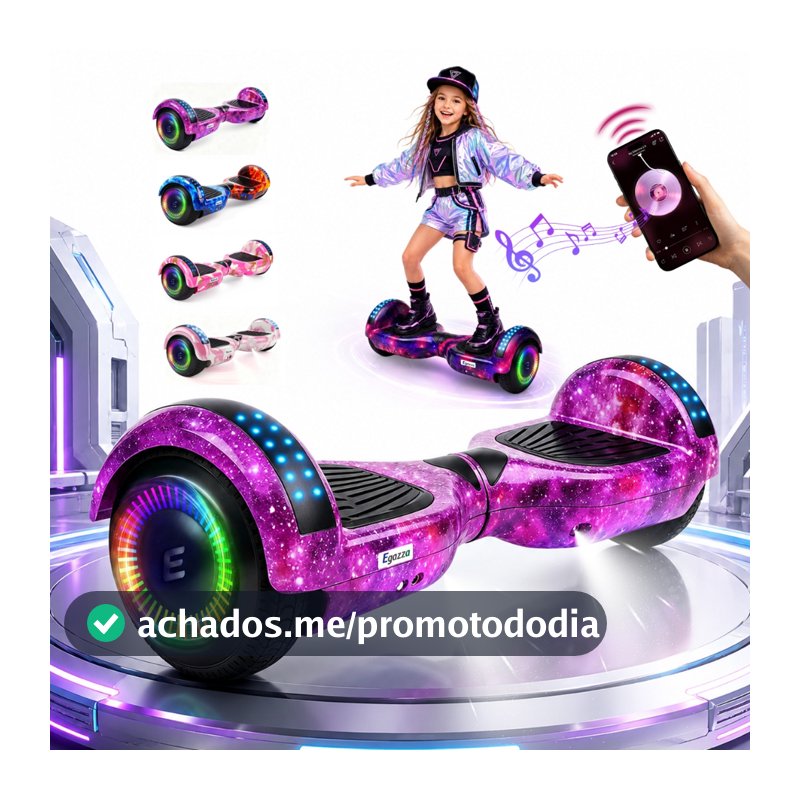 Egazza Skate elétrico das crianças 700 W Vida útil da bateria 60-90 minutos Bluetooth 6.5" Dia das crianças Presentes
