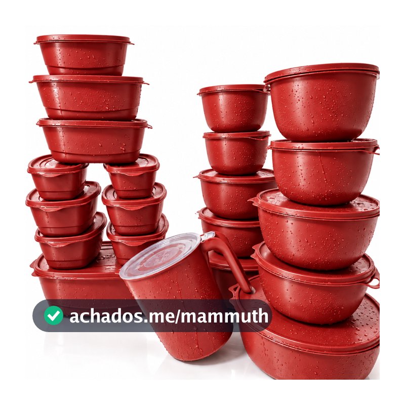 Conjunto de 21 Potes Plásticos com Tampa para Marmitas e Mantimentos
