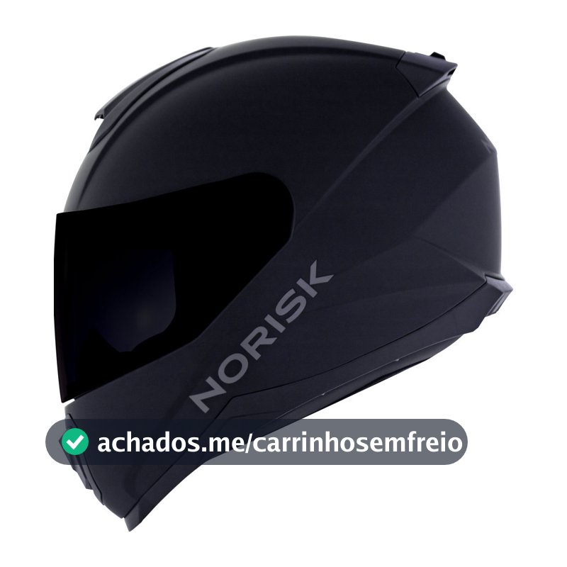 Capacete Moto Norisk Razor Monocolor Preto Fosco Masculino Feminino Com Narigueira