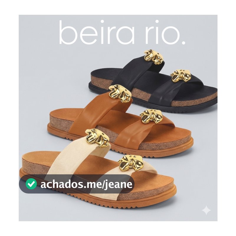 Sandália Birken Feminina Beira Rio com Detalhe Estrela Leveza e Estilo para o Dia a Dia Tiras Largas Ajustáveis