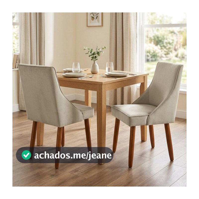 Kit 2 Cadeiras de Jantar Bela Para Mesa de Jantar Tecido Suede - Meu Lar