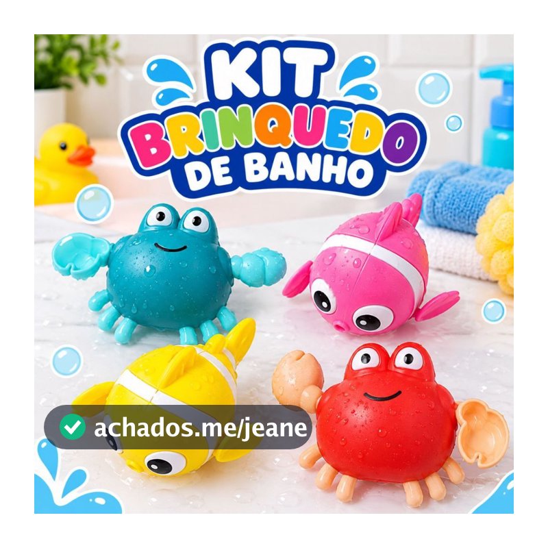 Brinquedo de banho infantil Brinquedo de corda bebe caranguejo peixinho nadadores brinquedo agua