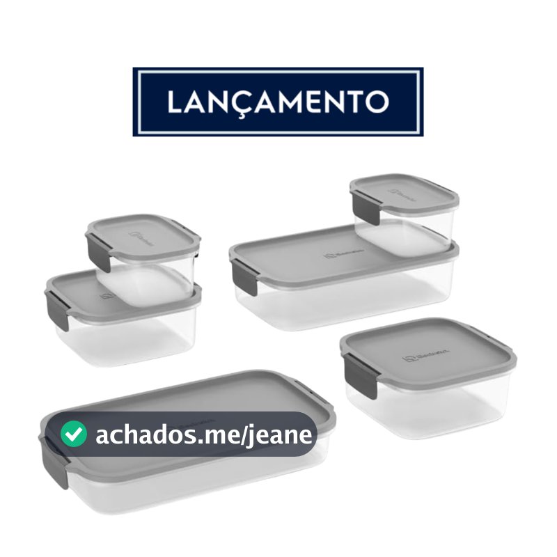 Conjunto Kit 6 Potes Herméticos Plástico 5,8l Electrolux Alimentos Organizador