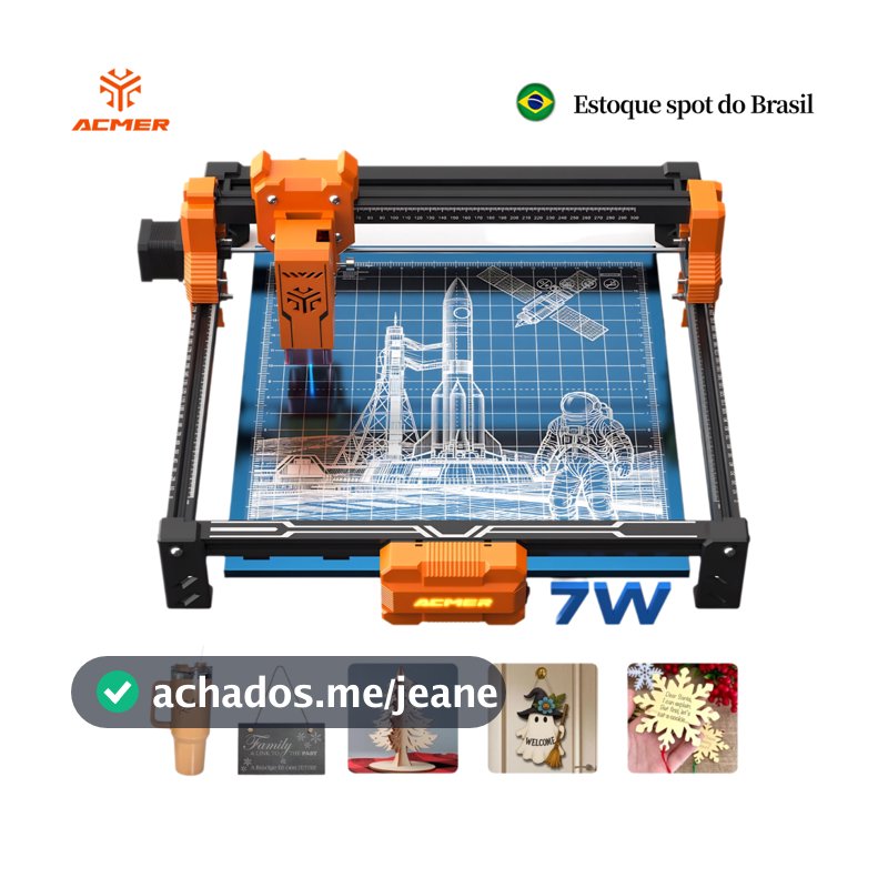 ACMER S2 7W Gravadora a Laser 3D Impressora Maquina Corte Laser, Alta Precisão p/ MDF Madeira Acrílico Couro Estoque 24h