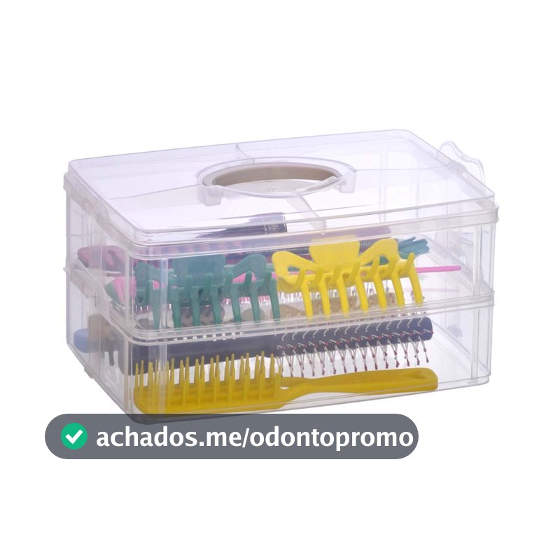 Gaveteiro Organizador S/ Divisória Maleta Porta tudo Transparente p/ Esmaltes Costura Odonto Make