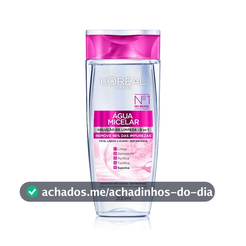 Água Micelar Loreal Paris Solução de Limpeza 5 em 1 - 200ml