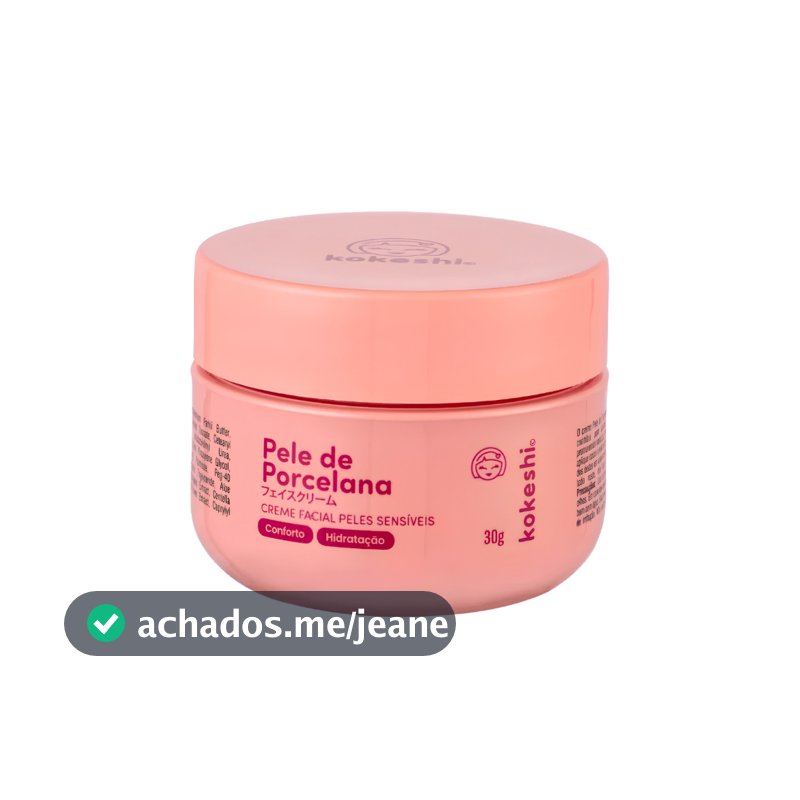 Hidratante Facial Pele de Porcelana para Peles Sensíveis Kokeshi 30g