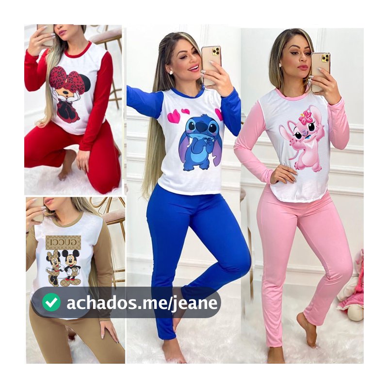 Pijama Feminino Conforto Inverno Manga Longa