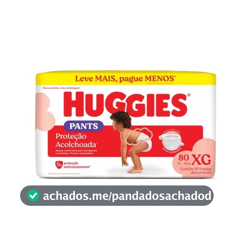 Fralda Huggies Máxima Proteção Roupinha Xg Max 80 Unidades