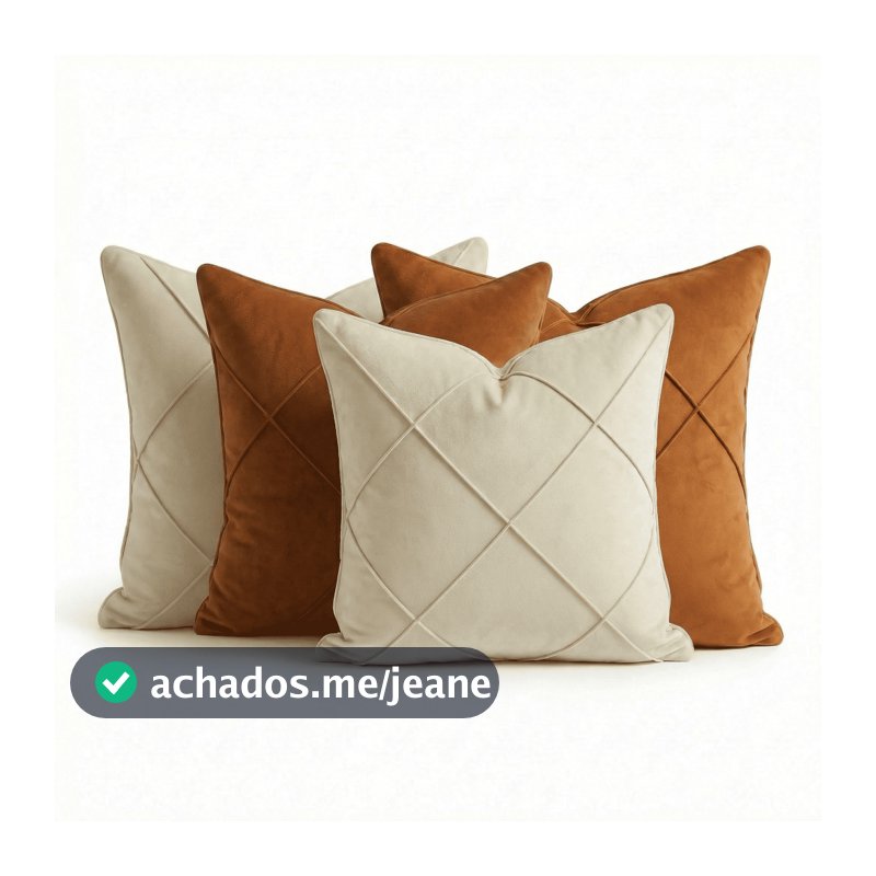Kit 4 Capas de Almofadas para Sofá Premiun Suede Decorativo Casa Sala Quarto Slim