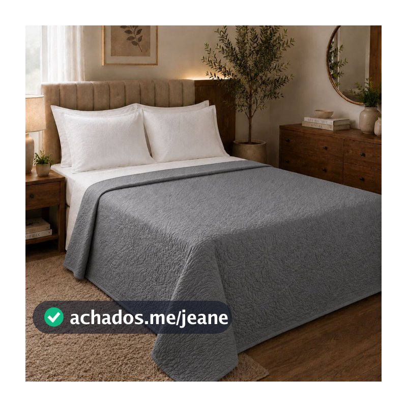 Cobre Leito Casal Queen Solteiro Avulsa 1 Peça Colcha Microfibra 100% Poliéster Matelado