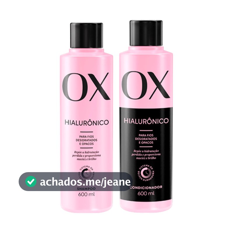 Kit OX Hialurônico Shampoo 600ml + Condicionador 600ml