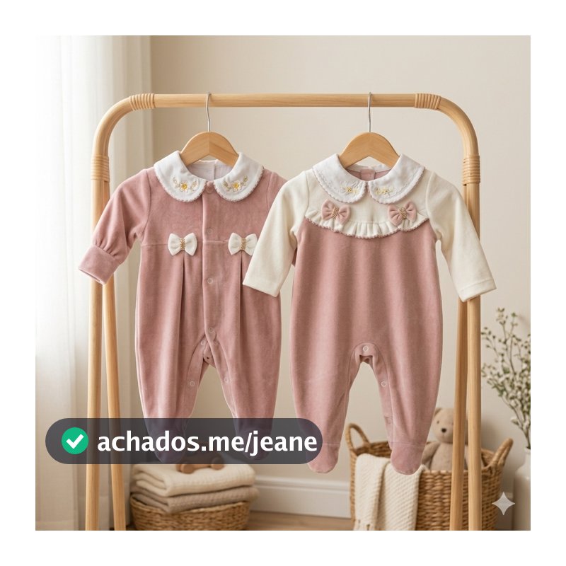 Macacão de Plush Bebê Saída de Maternidade de Inverno Gomes Baby Amore