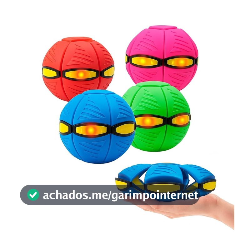 Bola Interativa Mágica Brinquedo Bolinha Pula p/ Cachorro Pet Grande Mola Super Ball Disco Voador