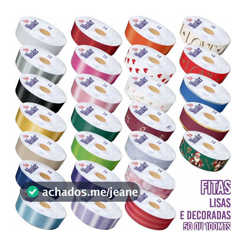 Fita Plástica Master Lisas e Decoradas 32mm x 50mts/100mts