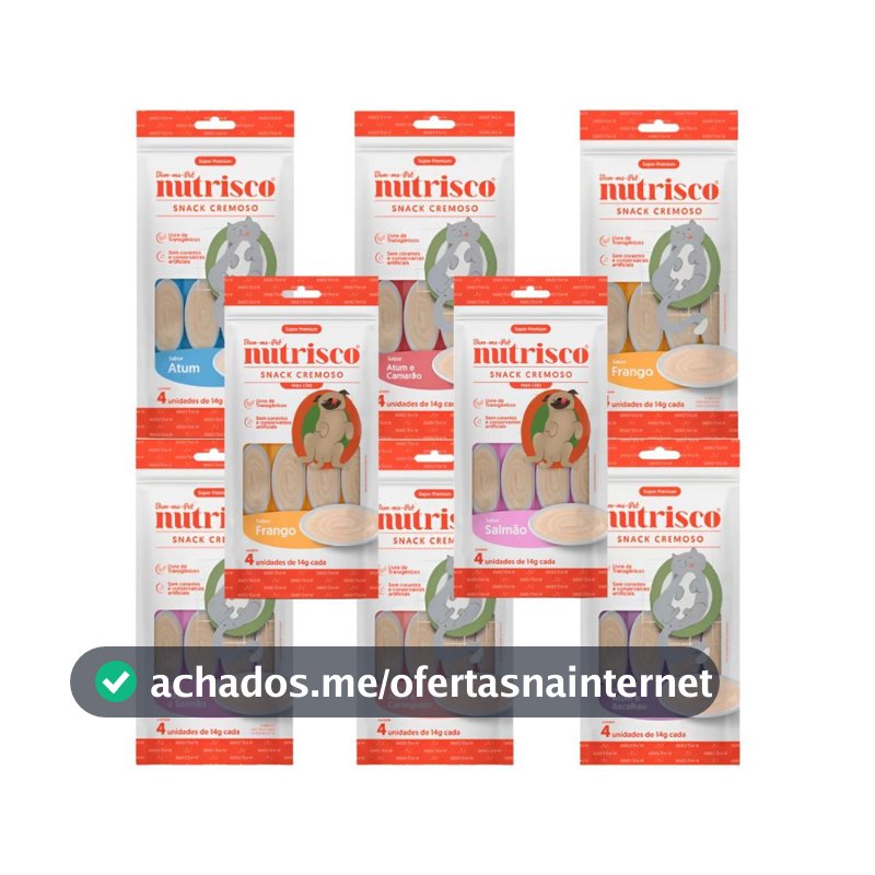 Snack Cremoso Nutrisco Para Gatos e Cães Petisco Super Premium Sabores Variados 56g - Bem-me-Pet