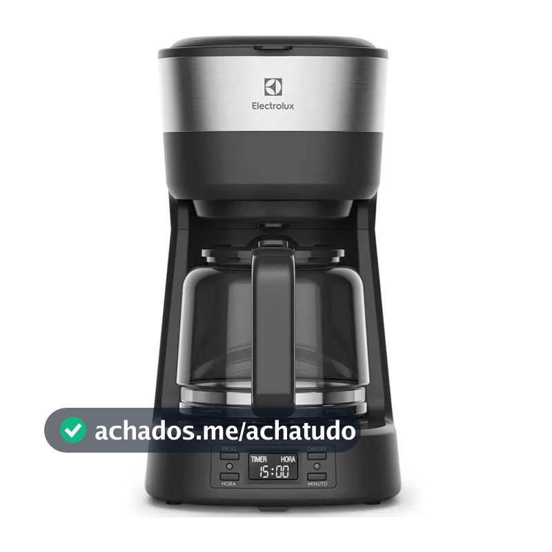 Cafeteira Elétrica Electrolux 30 Xícaras Experience Programável Com Timer Inox Preta (ECM25) - 127V