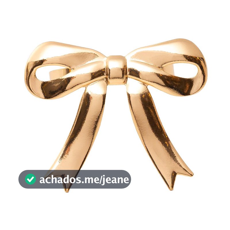 Jogo 4 Anéis para Guardanapo Ribbon Wolff Metal Dourado Elegância Charme para Jantares Celebrações Decoração Sofisticada