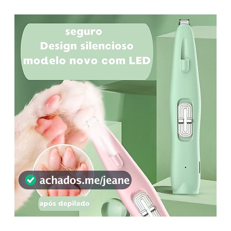 Máquina de Tosa Recarregavel Com Lanterna LED Pet Pata Olhos Orelha Cão Gato Profissional Aparador De Pelos Cortador