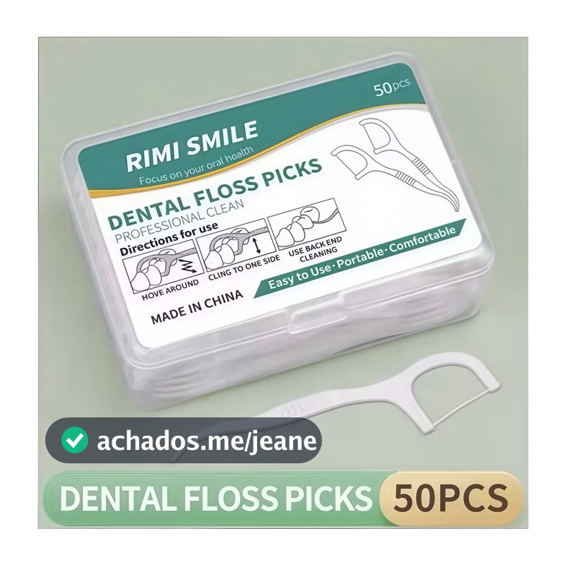 Fio Dental com Cabo de Polímero 50 pçs Bastão de Limpeza de Dentes Anti-quebra Professional Care