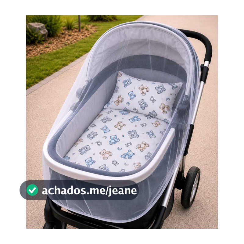 Oferta do Dia.! Kit Carrinho Bebê Completo Conforto Para o Bebê Mosquiteiro + Colchonete + Travesseiro