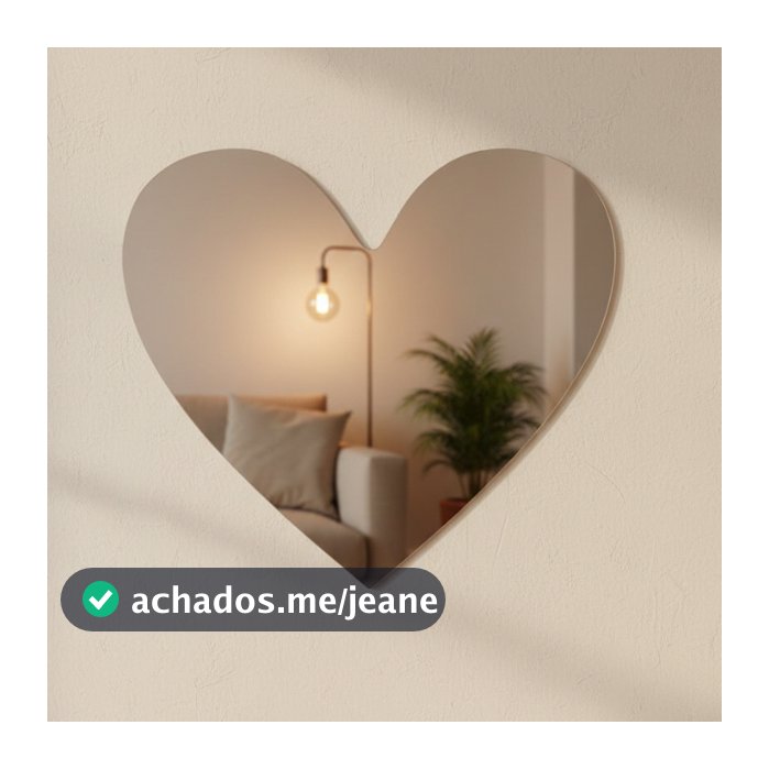 Adesivo Espelhado Decorativo Formato Coração Moderno, Espelho de Parede Decorativo para Sala, Quarto