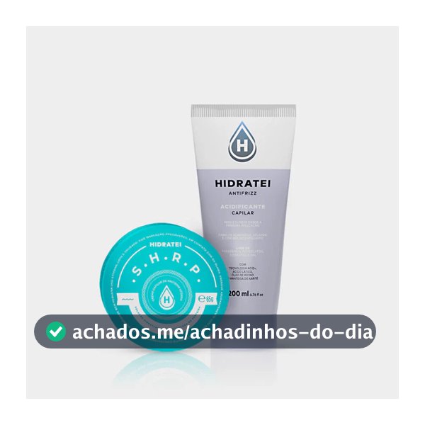 Kit Recuperação Antifrizz Hidratei: SHRP Proteína Vegana 65g + Acidificante Capilar 200ml