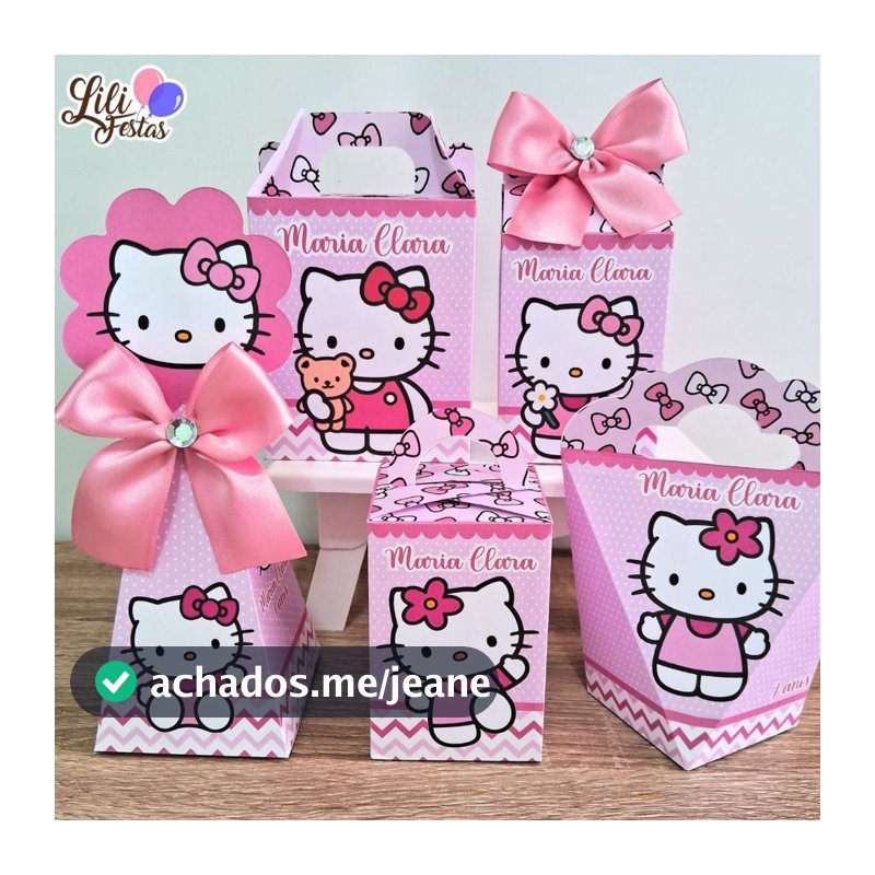 Kit Festa Hello Kitty Caixinhas Personalizadas Lembrancinhas