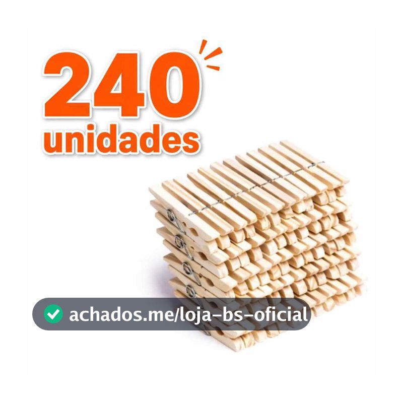 240 Pregadores de Roupa de Madeira