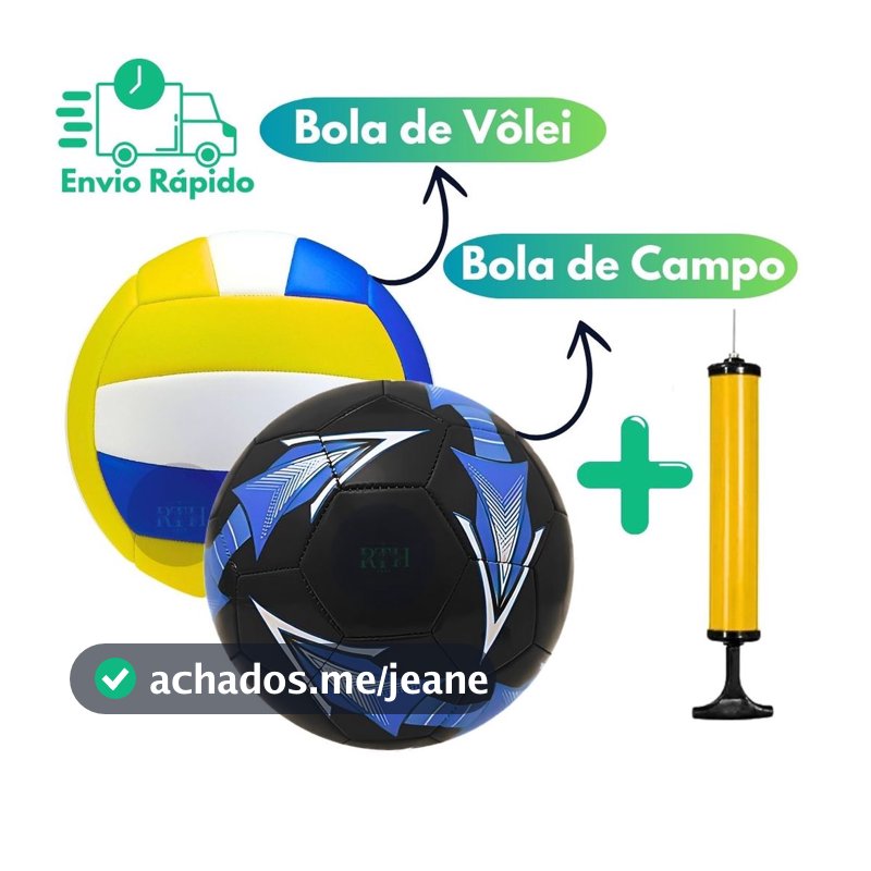 Bola De Vôlei E Campo + Bomba De Ar Portátil Manual Jogos Para Praia Campo Quadra