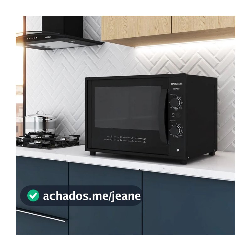 Forno Elétrico de Bancada, 60 Litros Nardelli top60 preto