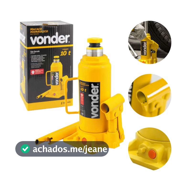 Macaco Hidraulico Universal Tipo Garrafa Vonder Com Alavanca