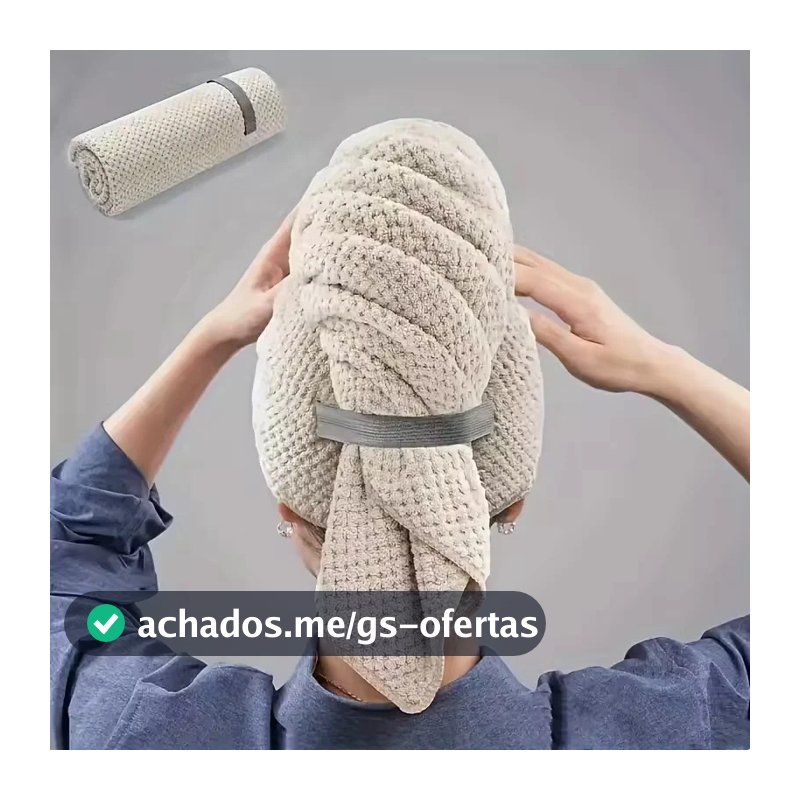 Touca de Secagem para Cabelo Feminino Microfibra Macia Toalha Rápida e Leve