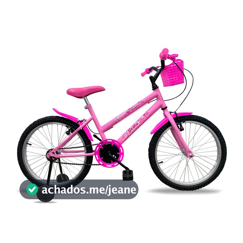 Bicicleta Infantil Aro 20 Feminina Com Cesta E Rodas Auxiliares Meninas