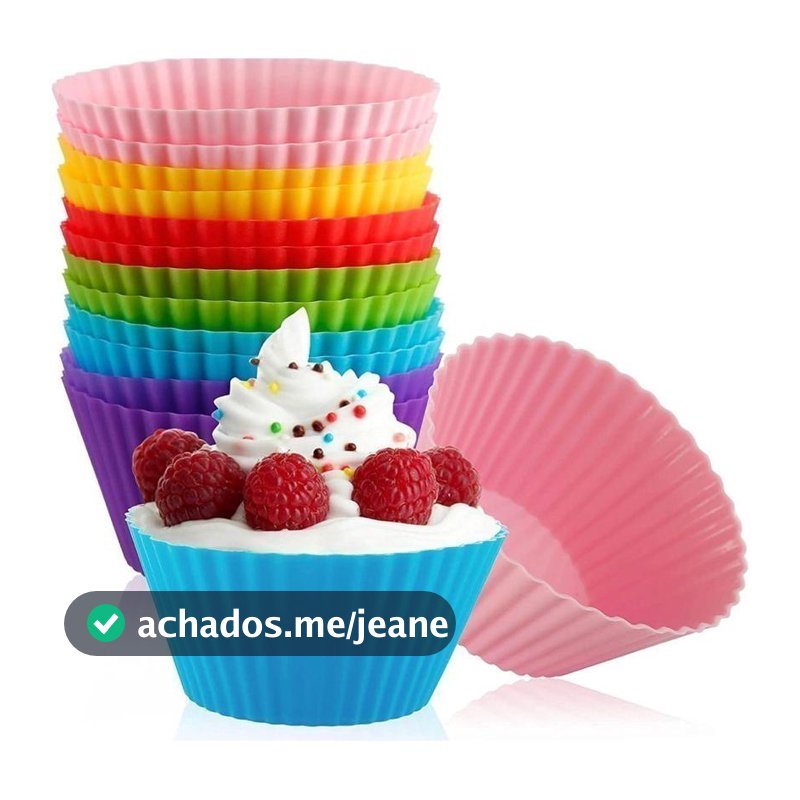 Conjunto com 12 Forminhas de Silicone Redondas | Mini Formas para Cupcake, Muffin e Doces ENVIO IMEDIATO