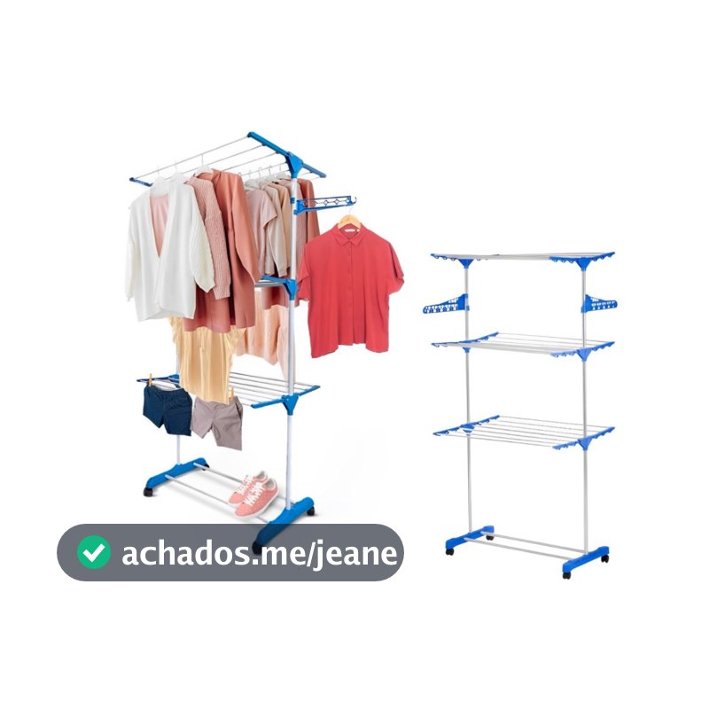 Varal De Chão Roupa Calcinha Grade 3 Andares Dobrável Portátil Casa Utilidade Decoração Organização