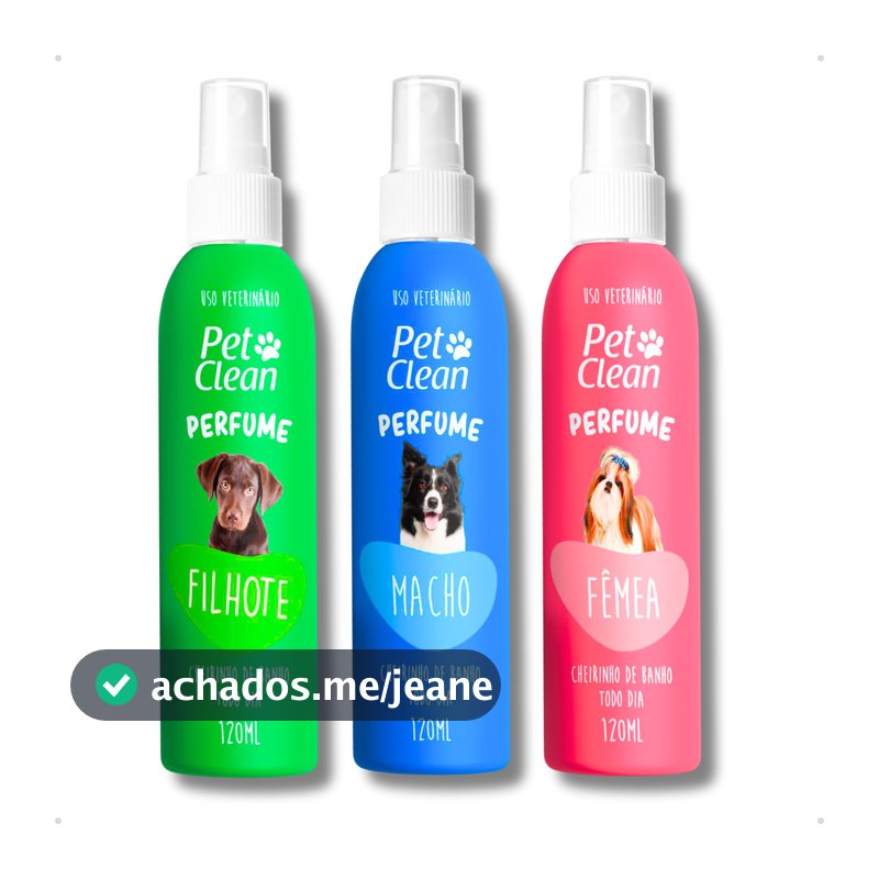 Perfume Colônia Spray Pet Shop para Cachorro e Gato Pet Clean - 120 ml