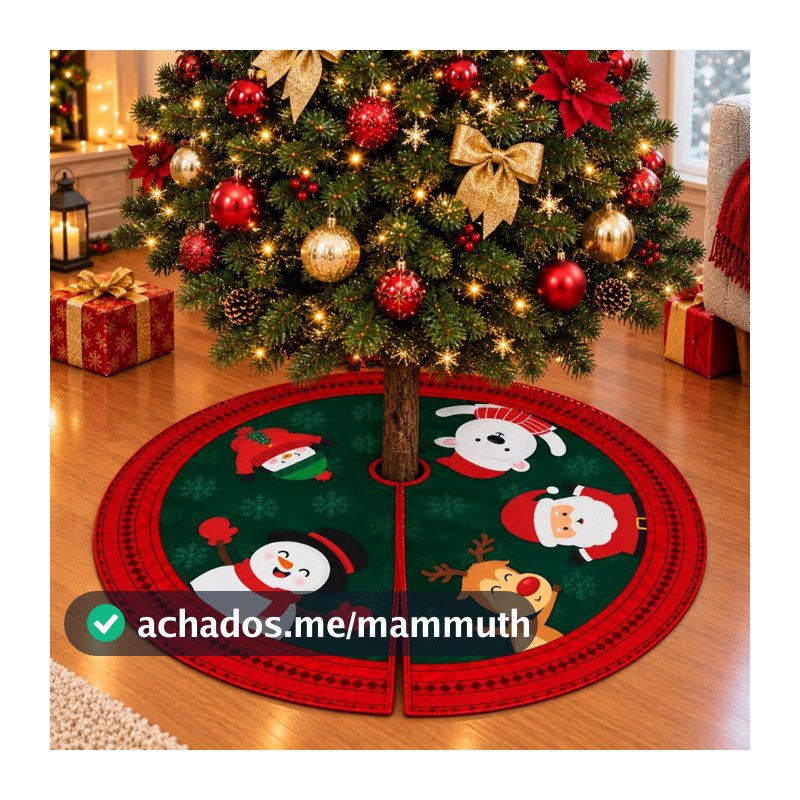 Saia Para Base De Árvore De Natal Laço 68 Cm Decoração Enfeite Natalino Natalina Estampada