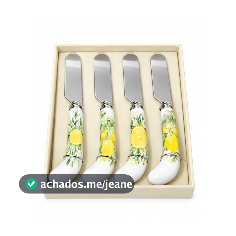 Jogo De 4 Espátulas Cabo Porcelana Limone 12cm