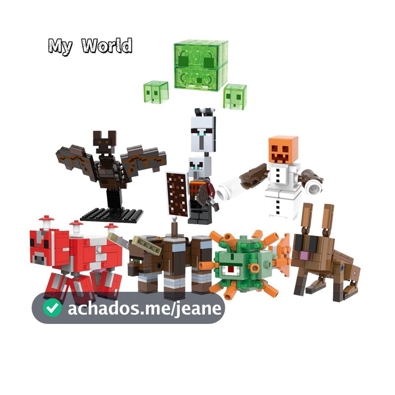 XH1584-XH1591 Animação de Jogo Série Meu Mundo Modelo de Blocos de Construção Montados Brinquedos Educativos para Crianç