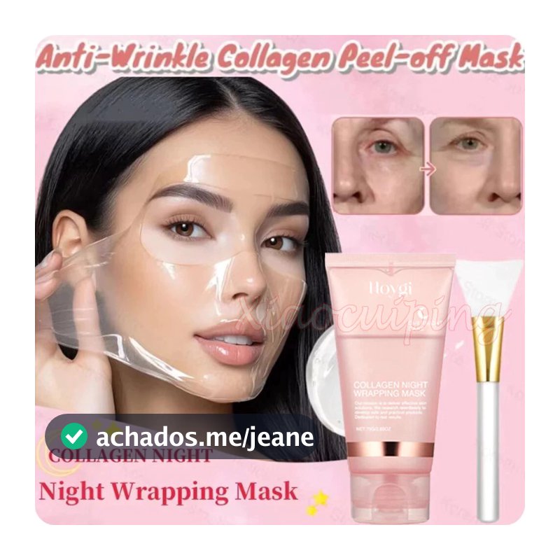 Enviar pincel Máscara Noturna de Colágeno - 75g Rejuvenescedora Hidratante Clareadora Máscara Facial Coreana para Pele
