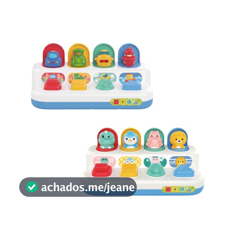 Brinquedo Interativo Bebê Aperta Pula Educativo Sensorial Pop Up Esconde-Esconde Pique Maxi Baby
