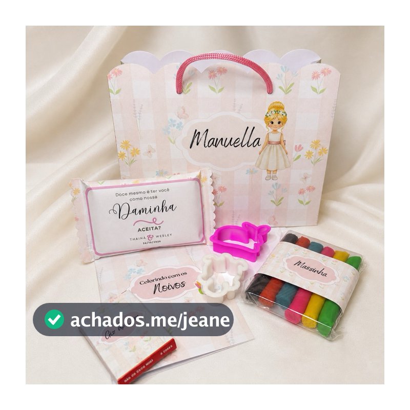 Convite para daminha e/ou Pajem de casamento/ Sacola infantil