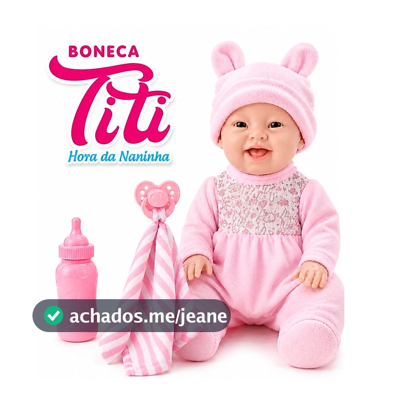 Boneca Titi Com Mamadeira e Chupeta Hora Da Naninha infantil Realista - Bambola